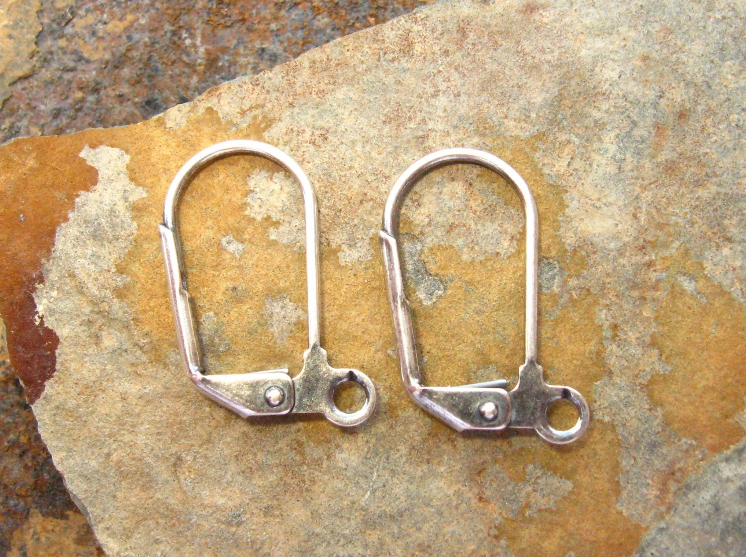 4 Antique Silver Plain Lever Back Earrings -  Trinity Brass Co. LOW SHIPPING