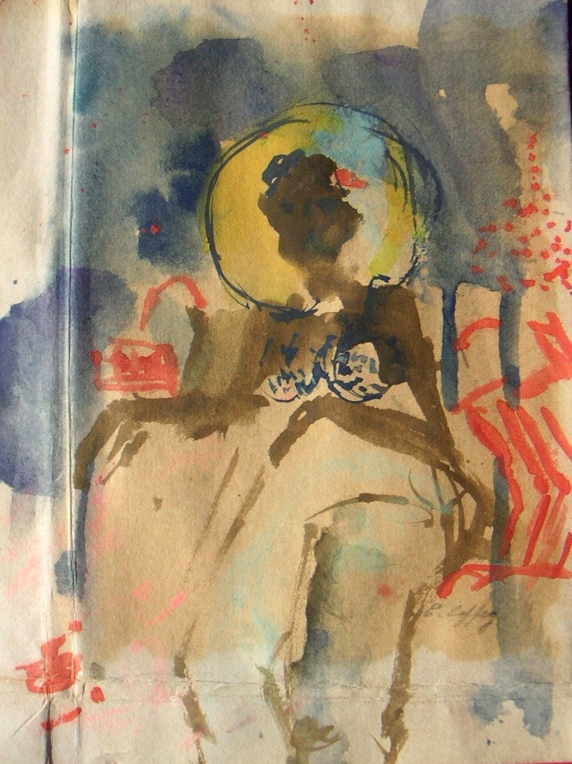 Abstract Figure Watercolor Painting