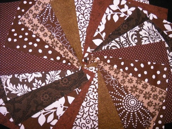 Coffee Brown  Fabric Squares - 5 inch Quilt Squares - SEW FUN QUILTS Time Saver Kit
