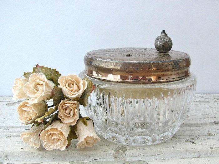 Vintage Cut Glass Jewelry Box/Jar