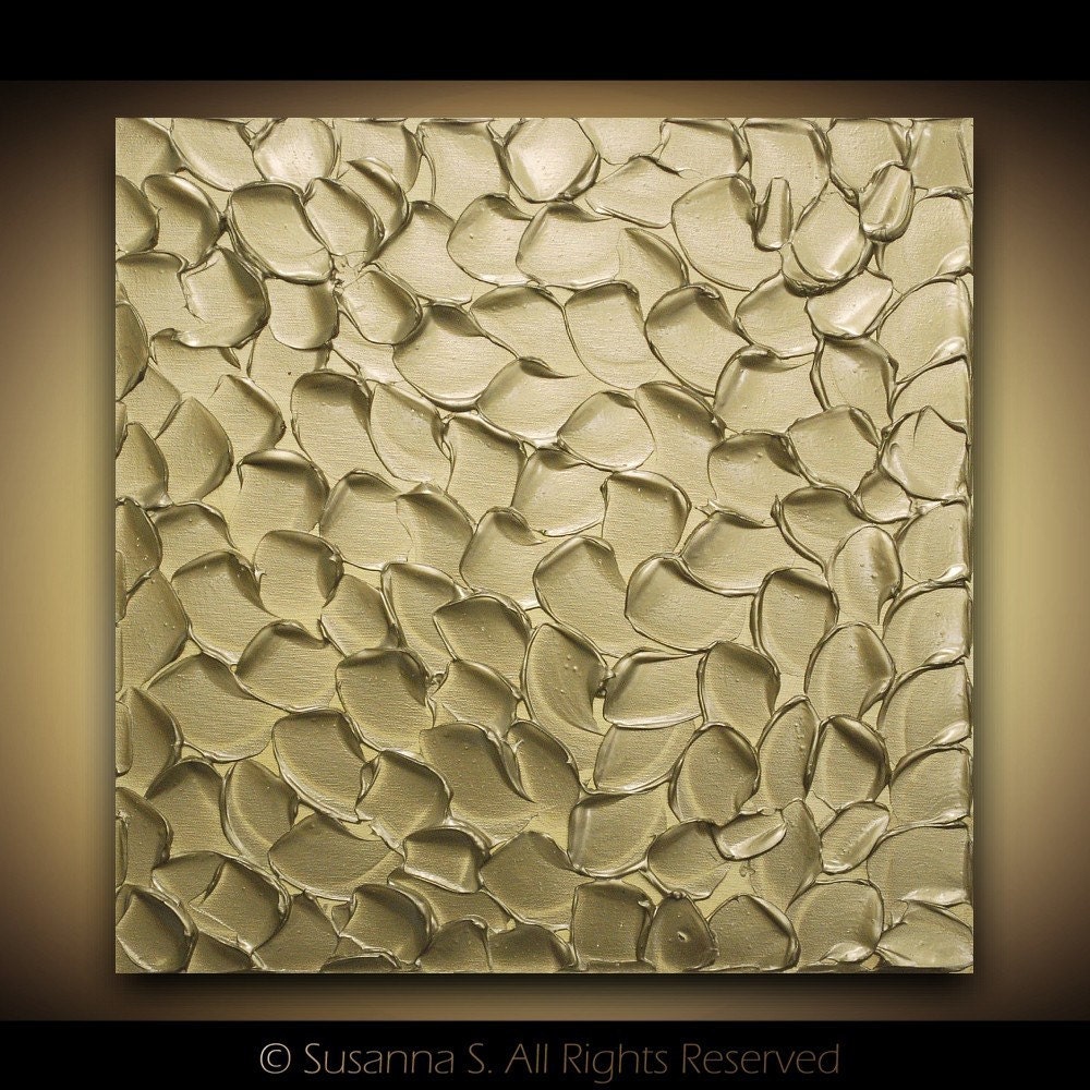 ORIGINAL Abstract Art- Gold Textured Modern Metallic Palette Knife Impasto Paintings MIX and MATCH by Susanna
