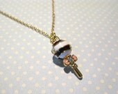 Glamorous Chocolate and Cream Lollipop Golden Necklace