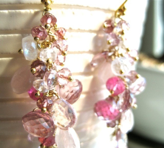 We Used to Wait Pink Gemstone Earrings