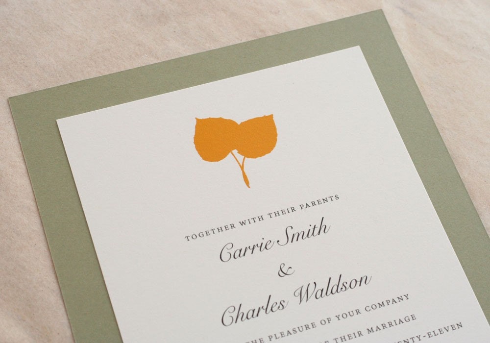 Aspen Leaf  Wedding Invitation