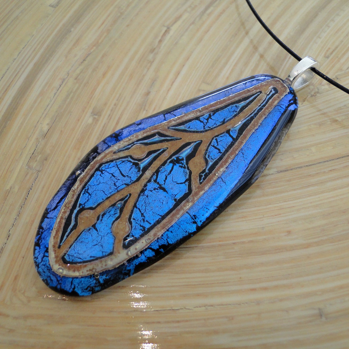 Fairy Wing Dichroic Glass Necklace