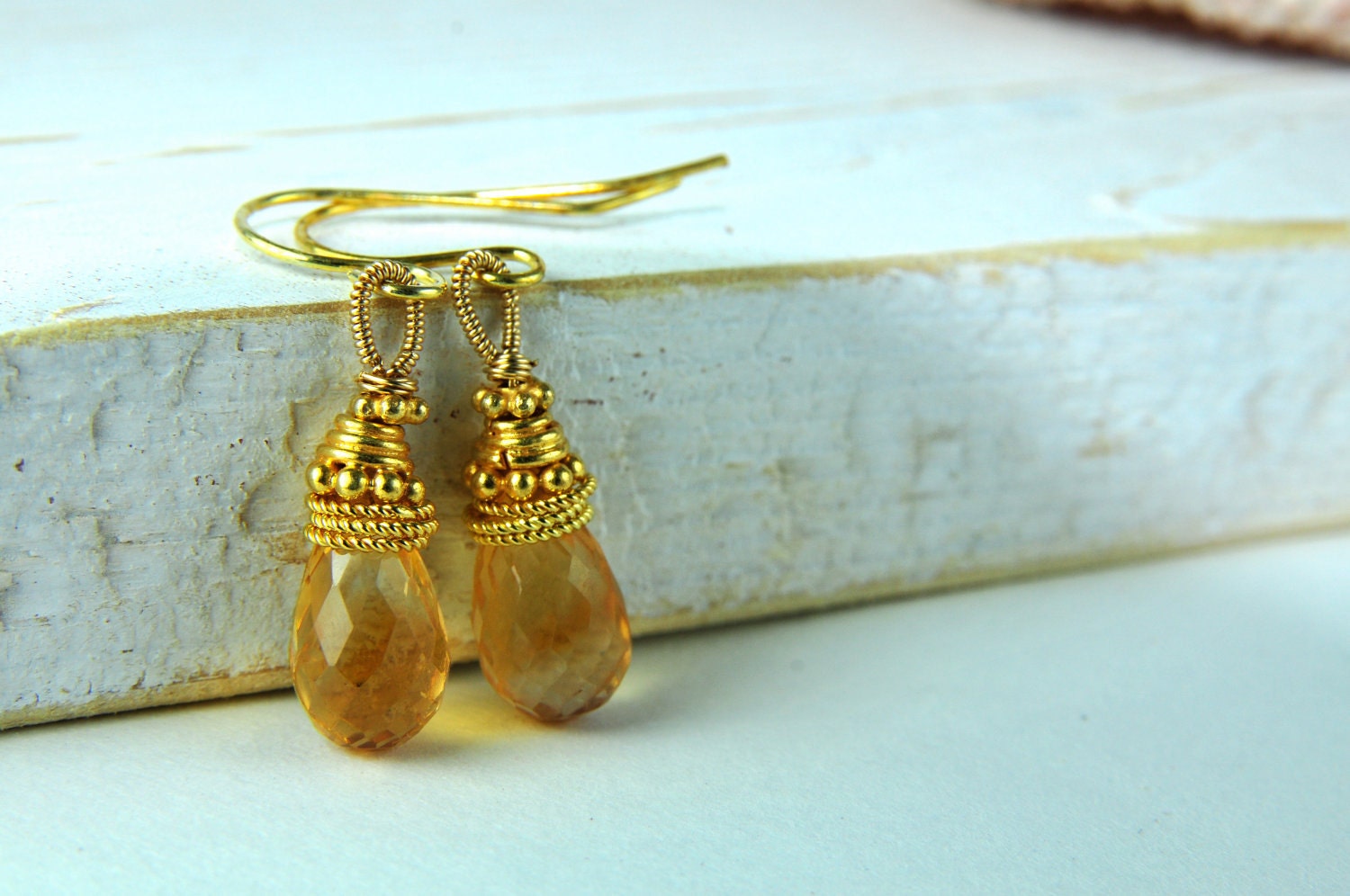 Honey Drops Citrine with vermeil...