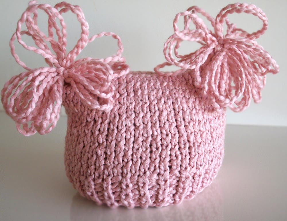 organic cotton sack hat strawberry pink newborn-ready to ship