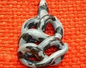 Snake Jewelry Polymer clay Necklace Grey and Black snake Pendant Ratsnake