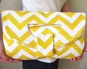 Foldover Clutch - Yellow - Zig Zag
