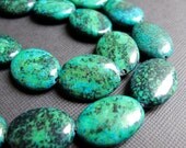 Chrysocolla Chunky Hand Knotted Unique Beaded Necklace...Northern Lights