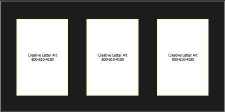 3 opening Black Mats 4pack- hold 4x6 Alphabet Photographs for name art, Wedding gift or word art.