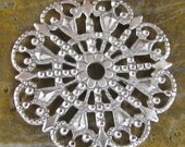 Reserve Listing for Dia - 12 Antique Silver Brass Round Filigree Jewelry Findings 328