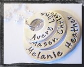 Personalized Necklace - Hand Stamped Sterling Silver Washer Jewelry