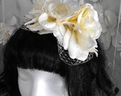 Eloise - Ivory Roses and Lace Bridal Headband