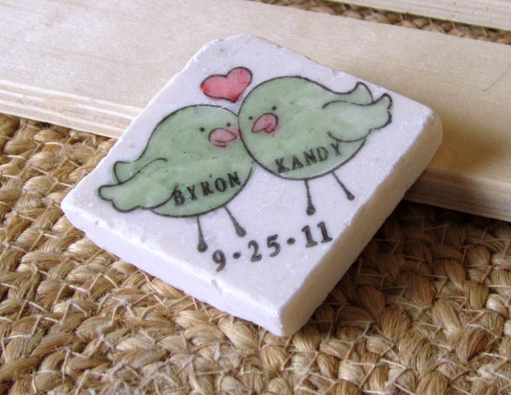 Cozy Love Bird Save the Date Magnets, Wedding Favors, Set of 25