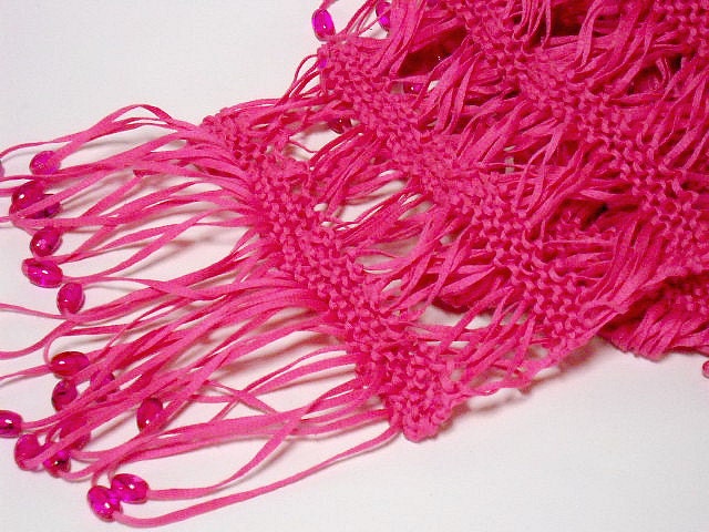 Hot Pink Hand Knit Scarf