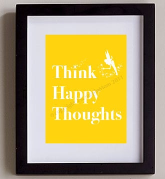 THINK HAPPY THOUGHTS in Yellow - Print