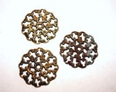 12 Antique Brass Filigree 25mm - 12 Pieces