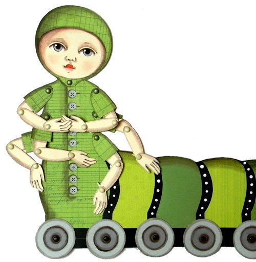 Calliepillar Caterpillar -- DIY Articulated Paper Doll Set