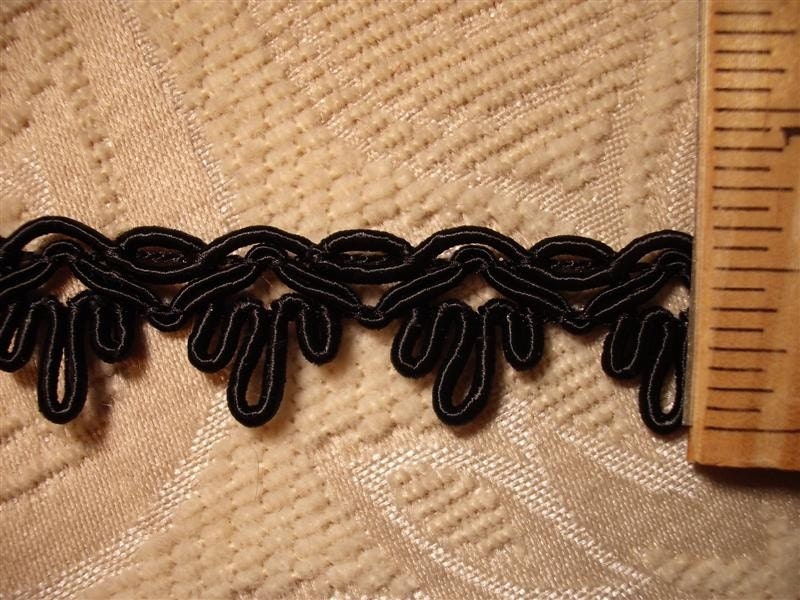 Vintage Satin Woven Trim - Black - By The Yard