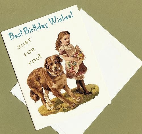 Spring Birthday Greeting Card, Birthday Wishes, Victorian, Just For You
