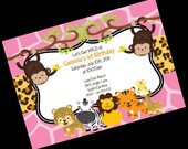 Monkey Birthday Invitation Petting Zoo Birthday Invitation Safari Jungle Birthday Invitation Monkey Birthday Party Invite Printable