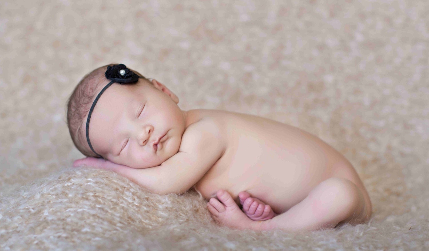Photography Prop Backdrops, Handmade Blanket in Fuzzy Ivory 48x60 Tight Knit