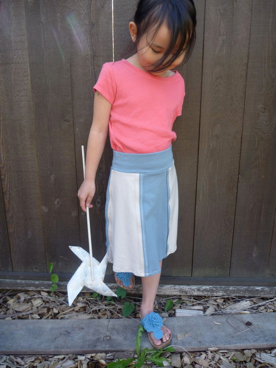 skirt organic cotton/soy Aline jersey knit six panel (size small)