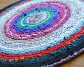 Custom Rug - Your Clothes Made into a Custom Round Crochet Rug 4 feet in diameter