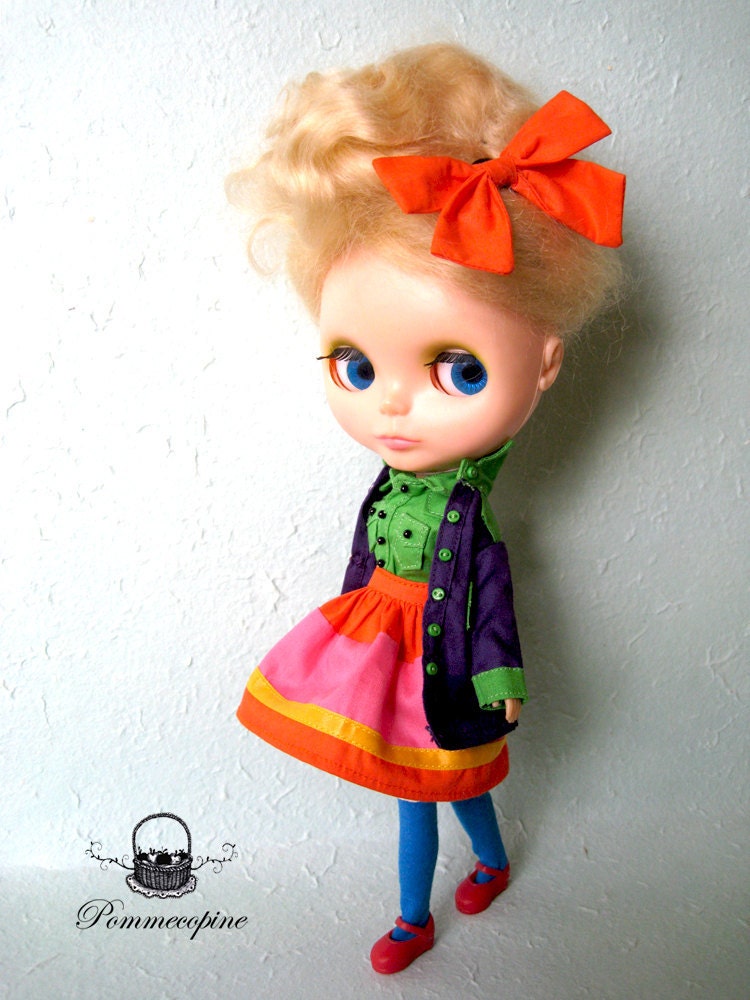 Blythe outfit Colour me Darling complete set by POMMECOPINE