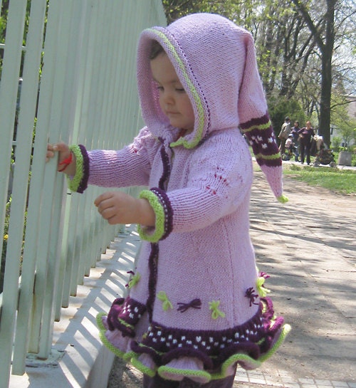 Romantic Elf Topcoat in Soft Violet for Girls 2,5 - 3,5 years