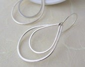 Two Drop Teardrop Earrings - handmade sterling silver jewellery