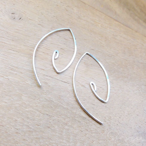 Small Leaf Earrings Sterling Silver, designed by Rozzie, Calgary Alberta Canada