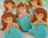 Mermaid Sugar Cookie (24 favors, bagged and bowed)
