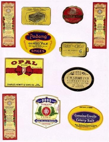 Vintage Decorative Food and Spice Label Adhesive Sheets