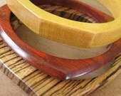 Wood Bangles - Exotic - Natural - Stacking Set - Three - X-Small