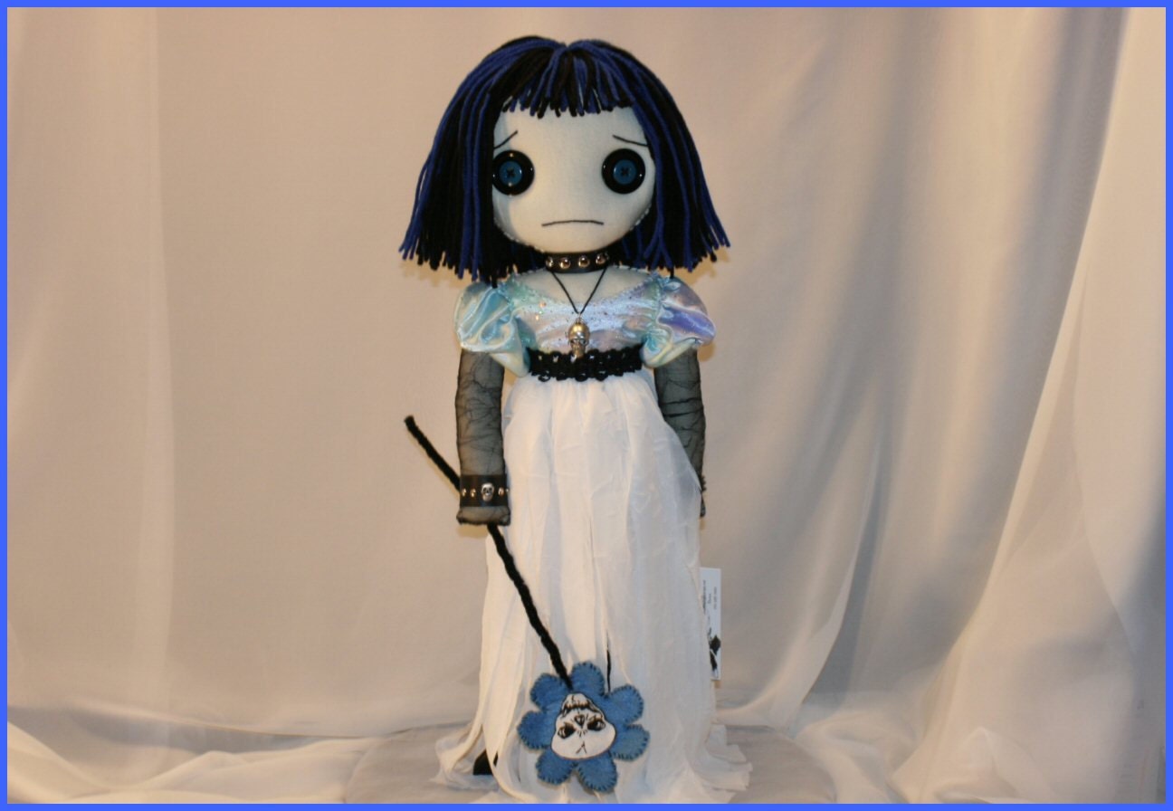OOAK Hand Stitched Rag Doll Creepy Gothic Folk Art By Jodi Cain