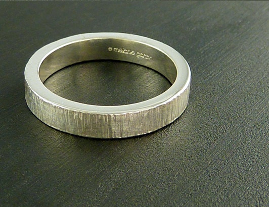 Hammered Ring, "Lumber Jack" Style, 4mm Sterling Silver