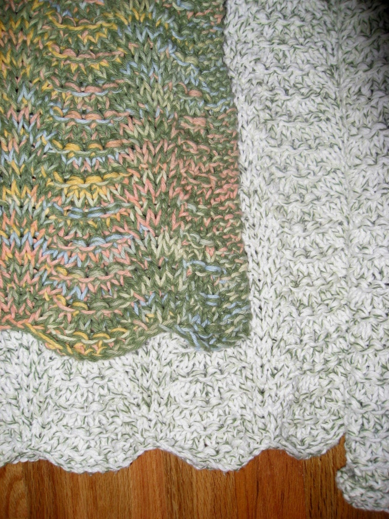 Knit Cotton Shell Pattern Blanket