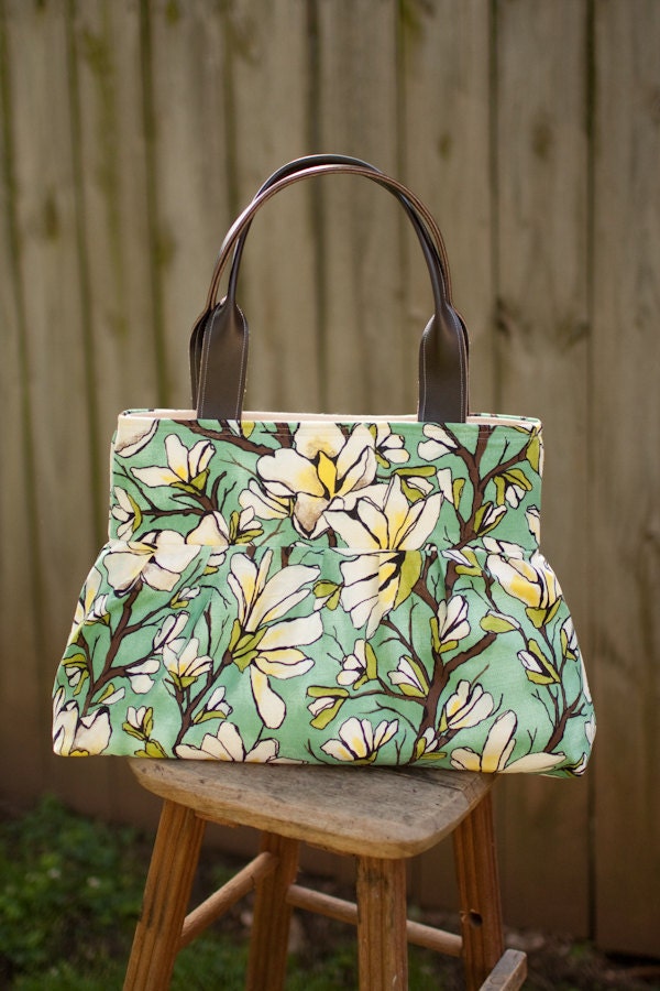 DonnaJean Purse with Faux leather handles Magnolia Lane
