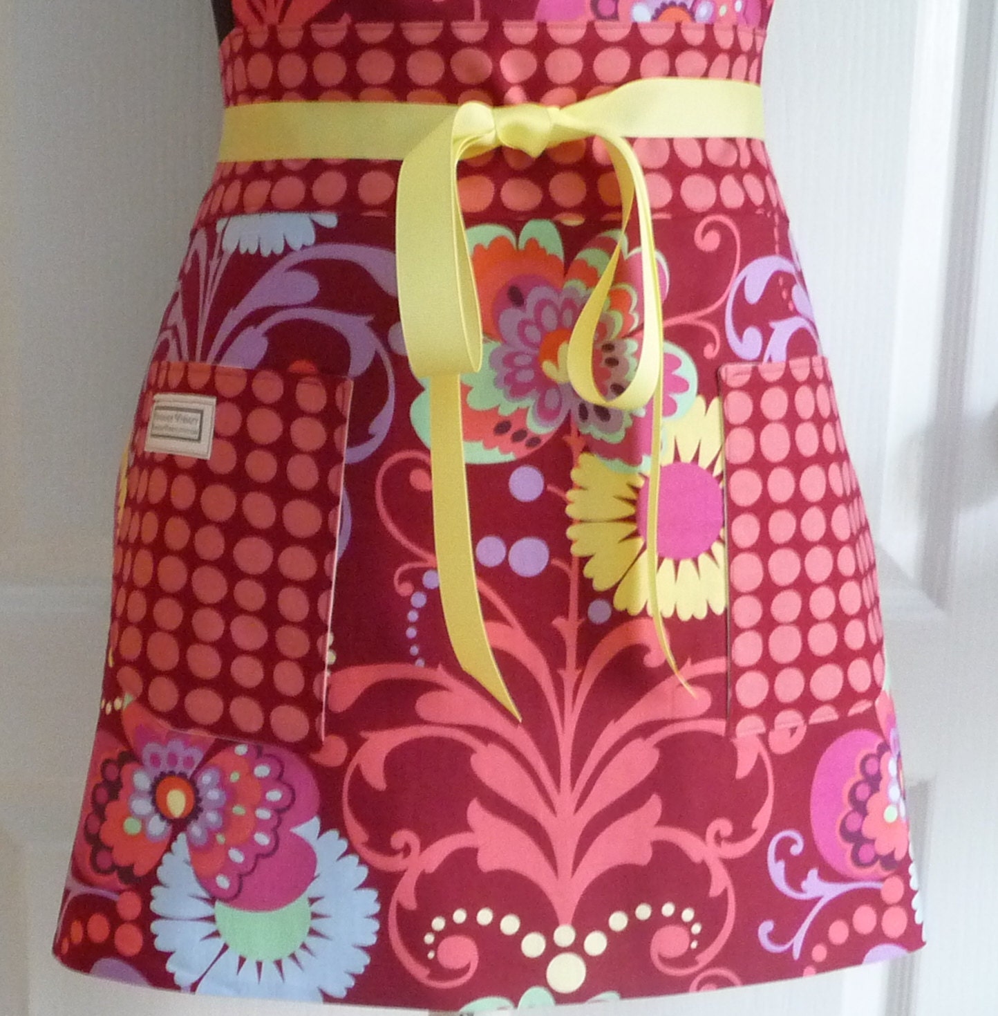 Womens Full Apron Adult Chef Hostess Party Amy Butler LOVE Fabric - Paradise Garden