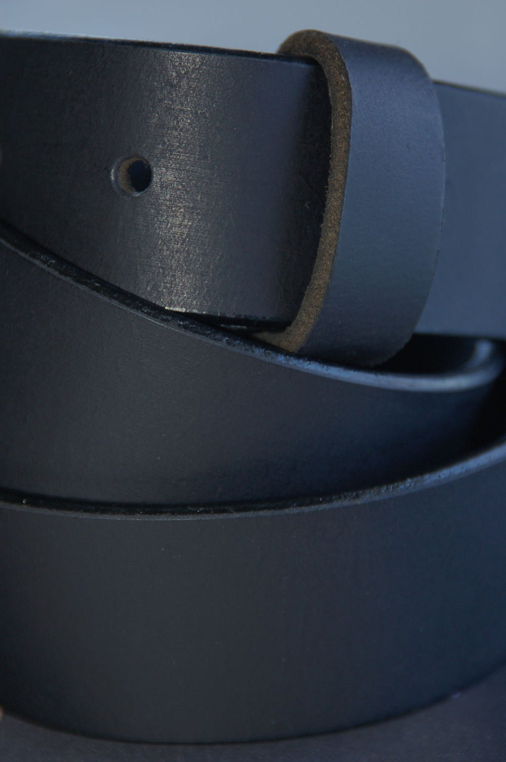 High Quality Black Genuine Full Grain Buffalo Leather Belt 1-1/4" or 1-1/2" Widths