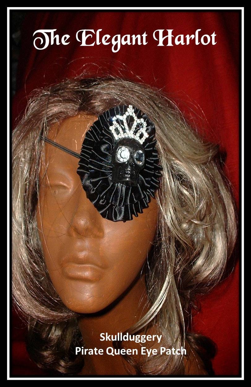Skullduggery - Black Pirate Queen Eye Patch