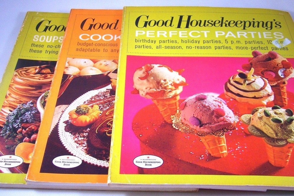 3 Tasty Good Housekeeping 1960s Vintage Cookbooks SALE