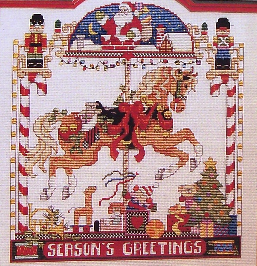 Donna Kooler Carousel Horses In Cross-Stitch - Book of Counted Cross Stitch Patterns & Charts