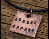 Ancora Imparo - sterling silver and copper hand-hammered pendant necklace