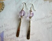 Earrings-Amethyst and Sterling-Handmade Gemstone