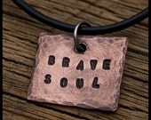 Brave Soul - sterling silver and copper hand-hammered pendant necklace