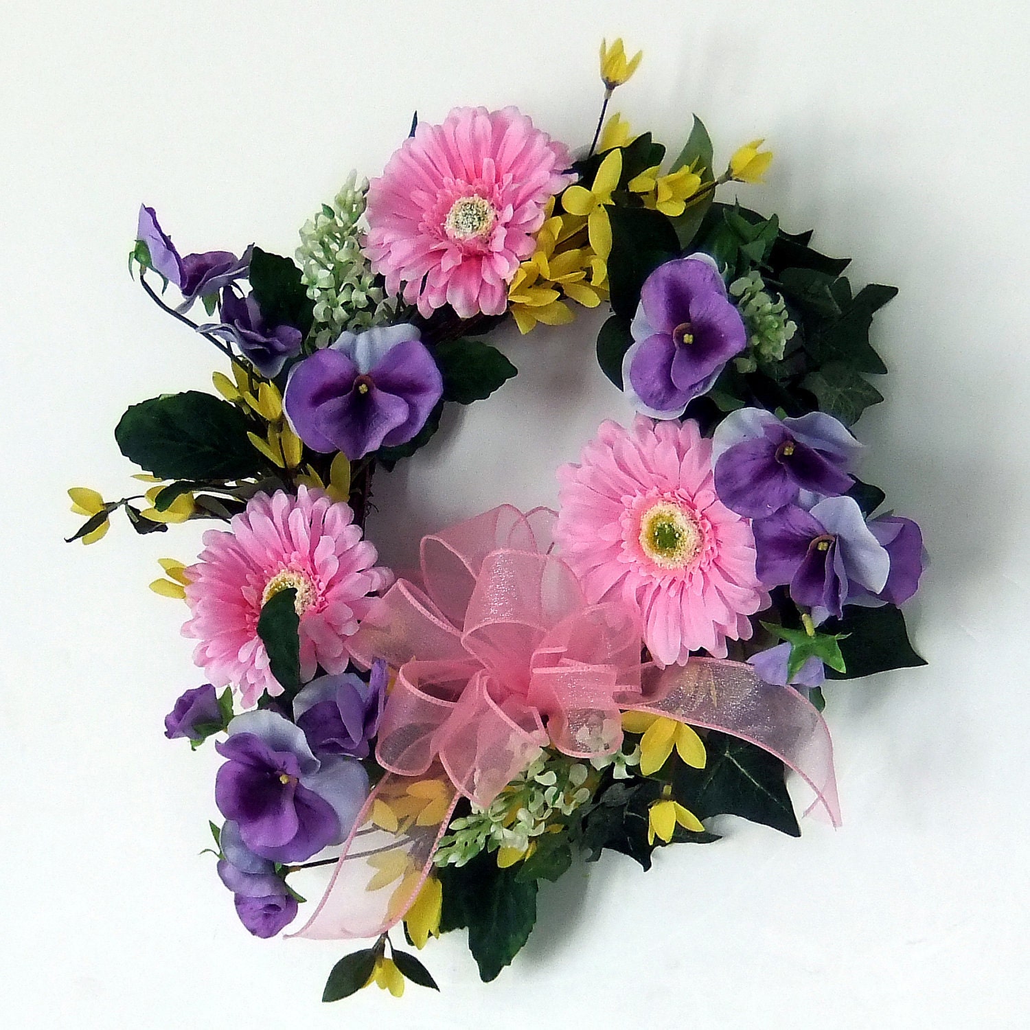 Gerbera and Pansies Wreath