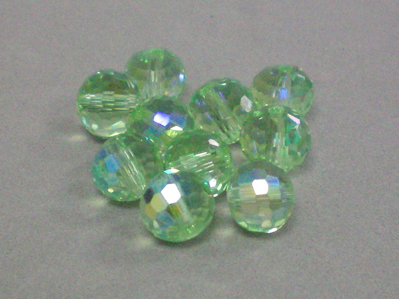 Lime Green Faceted Glass